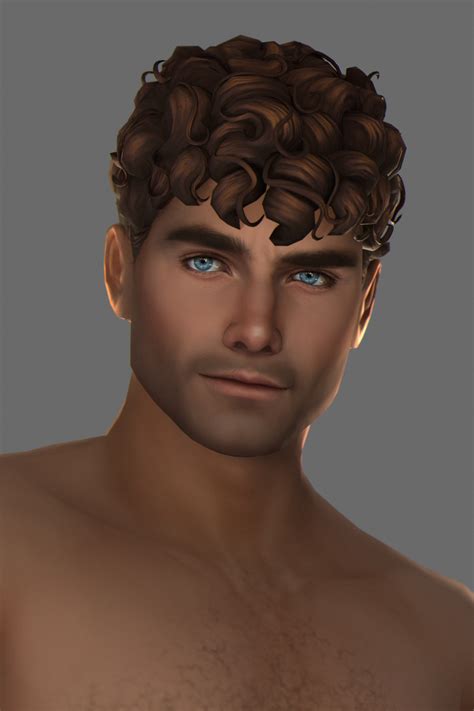 Seraphim Base Game Compatible Hairstyle For Male Sims All LODs All Maps EA Swatches