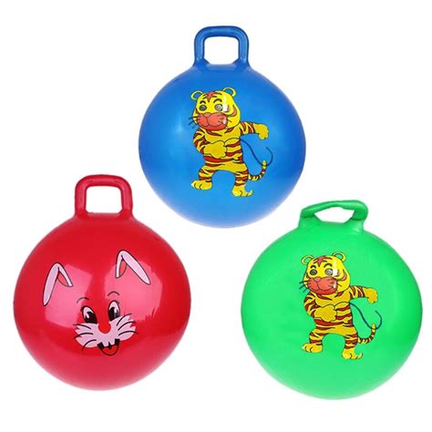 New 24 Gorgeous Inflatable Jump Ball Hopper Bounce Retro Ball With Handle T Toy Balls