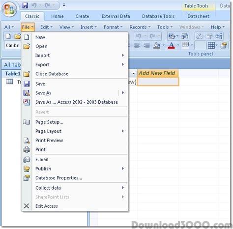 Ms Access 2007 Ribbon To Old Classic Menu Toolbar 70 Free Download