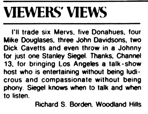 Showbiz Imagery And Forgotten History 1981 The Stanley Siegel Show Was True Television