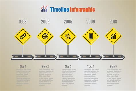Business Roadmap Timeline Infographic With Road Signs 2455270 Vector