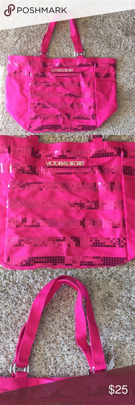 Victorias Secret Tote Sequin New Book Travel Bag Victoria Secret Tote Pink Tote Bags