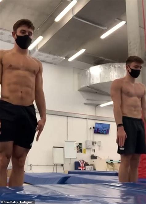 tom daley shows off his toned physique as he practices diving board flips showbiz readsector
