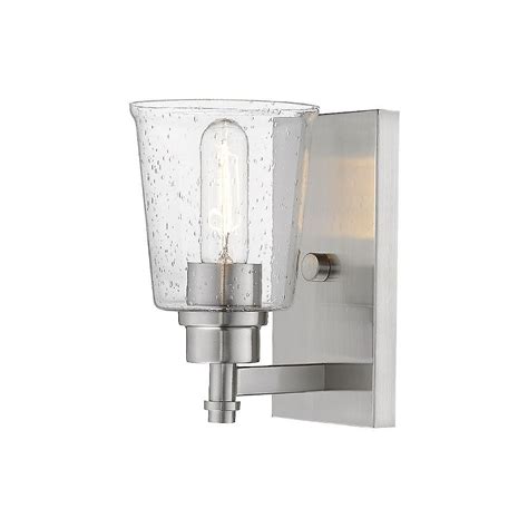 Filament Design 1 Light Brushed Nickel Wall Sconce With Clear Seedy Glass 65 Inch The Home