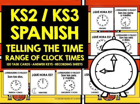 Spanish Telling The Time Challenge Cards Teaching Resources
