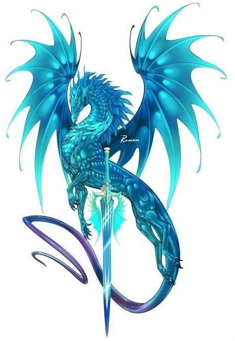 Pin By Lana On Dragons Blue Dragon Tattoo Dragon Illustration