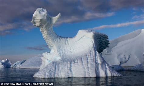 Dragon Rises Out Of The Water In Frozen Antarctic Wilderness Creative