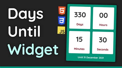 Build A Days Until Countdown Timer With Html Css Javascript