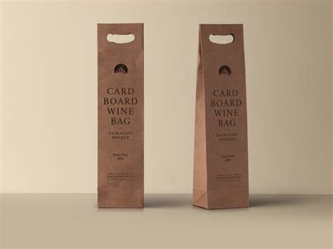 wine cardboard bag  mockup