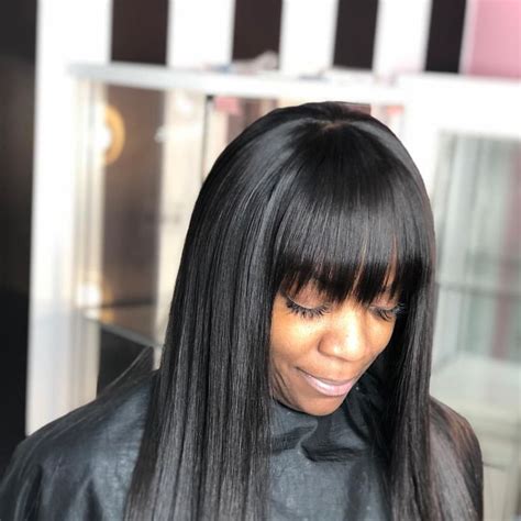 Black Hairstyles With Weave Weave Hairstyles Sew In With Bangs Black Weave Hair Envy Lace