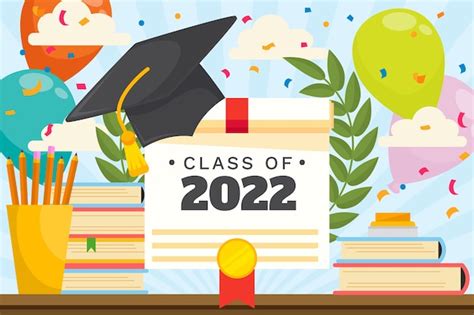 Free Vector Flat Class Of 2022 Background