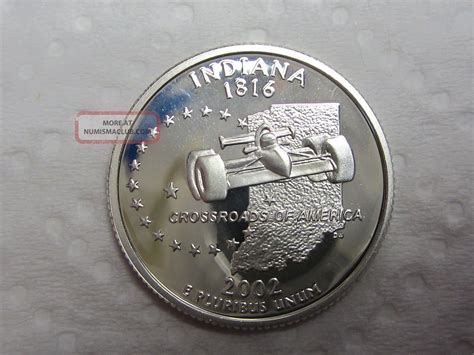 2002 S Indiana State Quarter Gem Proof Deep Cameo 90 Silver