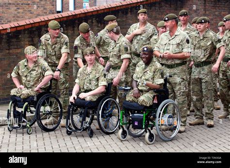 Severely Disabled Soldier 1st Battalion Irish Guards Waiting To Receive