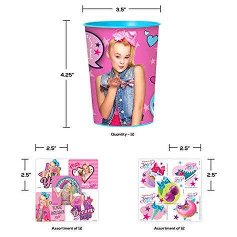 Jojo Siwa Party Favor Cup And Stickers And Other Goodies 12 Guests 72