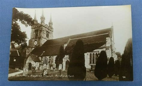 Vintage Real Photo Postcard Stjohn The Baptist Church Penshurst Kent F1e Europe United