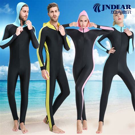[ 15 19] korean zipper diving suit swimsuit women and men s all body sunscreen long sleeved