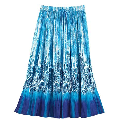 Paisley Waterfall Skirt With Elastic String Waist Collections Etc