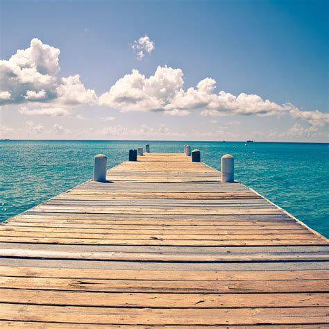 Sunny Endless Ocean Dock View Ipad Air Wallpapers Free Download