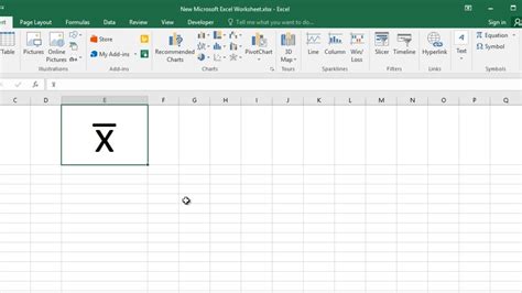 How To Type X Bar In Excel Youtube