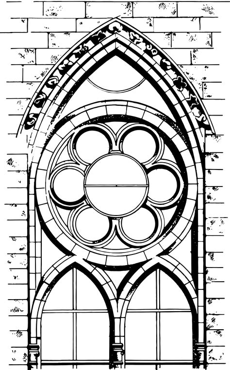Gothic Cathedral Window Drawing Free Image Download