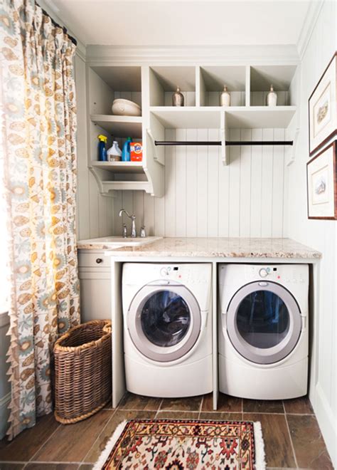Furniture Small And Narrow Laundry Room Design With Washer And Dryer