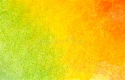 Colorful Green Yellow And Orange Watercolor Background Stock