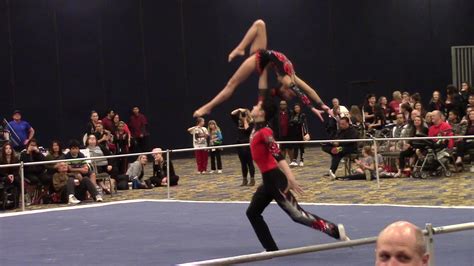 Ava Weltz And Nikko Leber Acrobatic Gymnastics Mixed Pair Level 9 Youtube