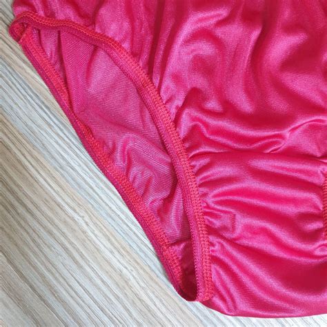 Vintage Silky Nylon Panties Cherry Red Bikini Soft Br Gem
