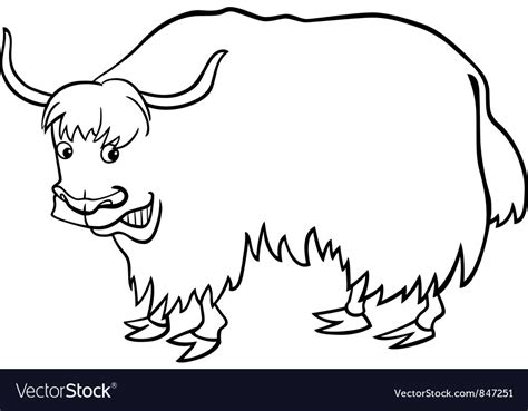 Yak For Coloring Royalty Free Vector Image Vectorstock