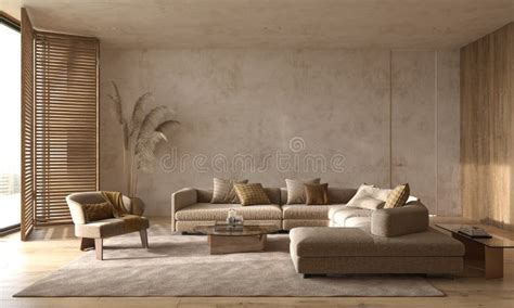 Interior Of Japandi Apartment Modern Scandinavian Living Room With