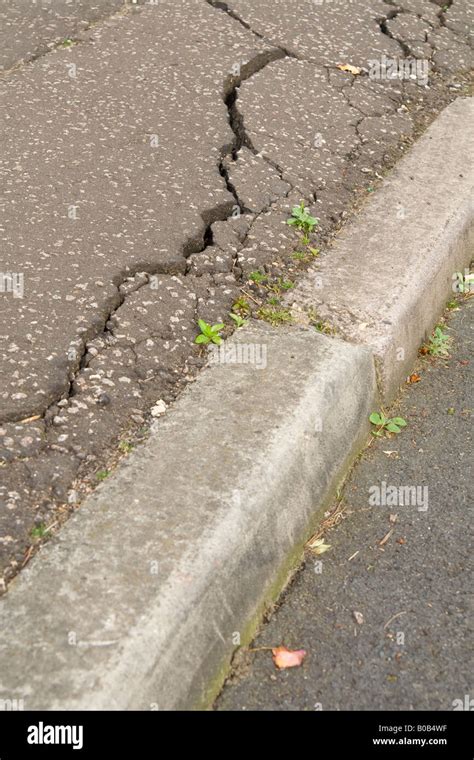 A Cracked Pavement Uk Stock Photo Alamy