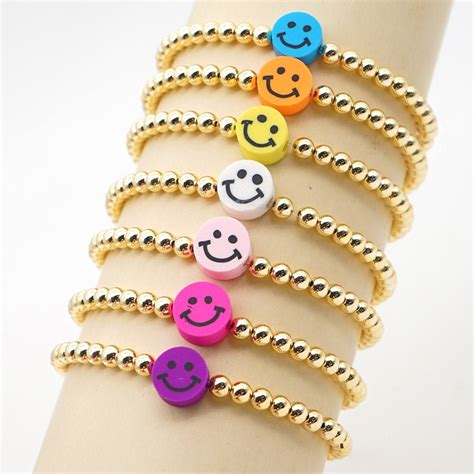 10pcs Smiley Face Bracelet For Women Smile Bracelets 2021 Etsy