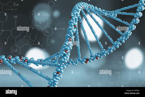 Biochemistry Background Concept With High Tech Dna Molecule Stock Photo