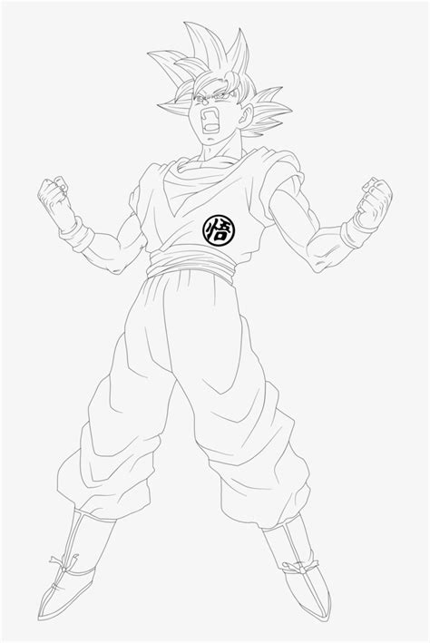 Super Saiyan God Goku Power Up Line Art 689x1161 Png Download Pngkit