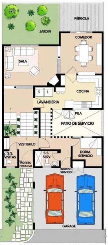 Casas, pisos km.0, pisos de bancos con 100% financiación y viviendas hasta con un 70% descuento. Plano de casa de 10x15 metros en 2 pisos | Planos de casas ...