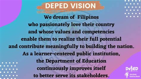 Deped Mission Vision Core Values Youtube