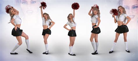 Z The Cheerleader Effect Props And Poses For Genesis 3 And 8 Female Daz 3d