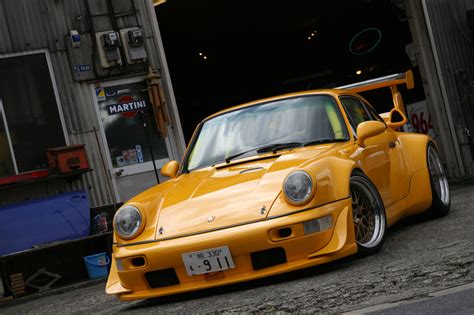 Wallpaper Yellow Porsche 911 Sports Car Convertible Martini Ruf