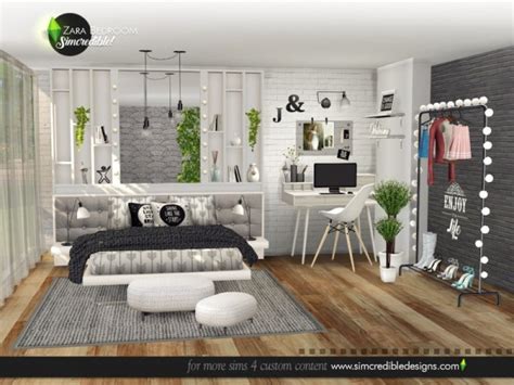 The Sims Resource Zara Bedroom By Simcredible • Sims 4 Downloads