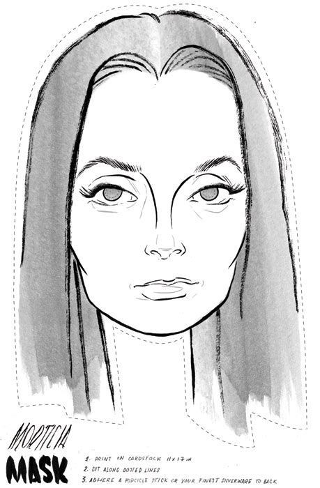 I hope you enjoy the splendours of my glorious family. happy halloween! printable morticia addams family mask ...