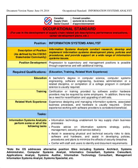 10 Systems Analyst Job Description Templates Pdf Doc