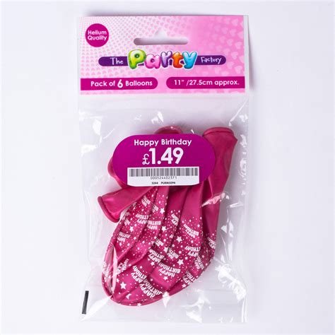 Buy Metallic Pink Happy Birthday Helium Latex Balloons Pack Of 6 For
