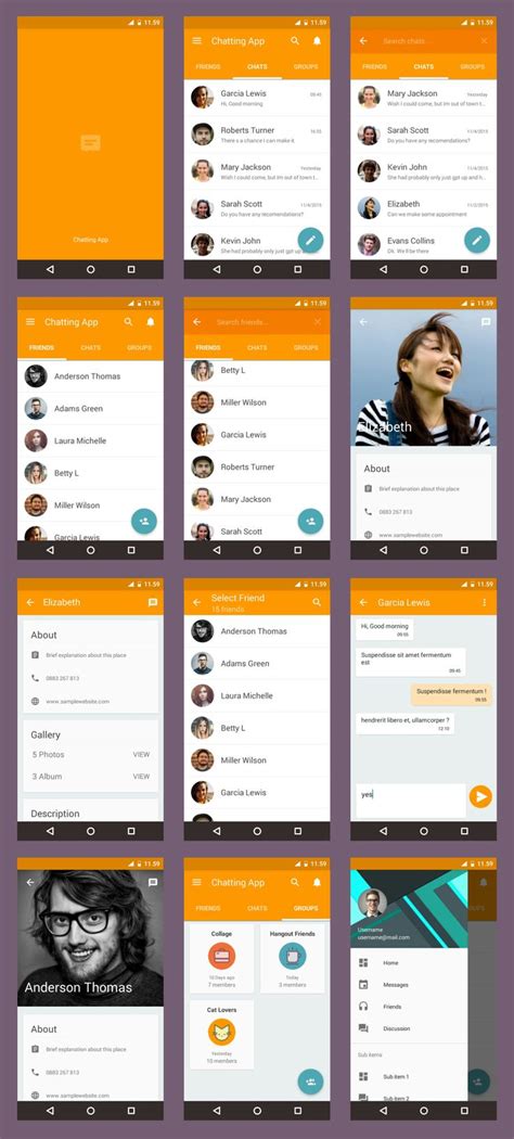 Medical mobile app ui kit. Description Android Material UI Template is example ...