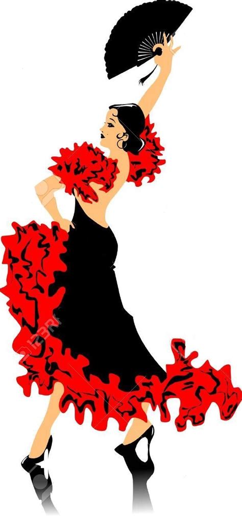 Flamenco Dancing Danseuse Espagnole Danseuse De Flamenco Illustration