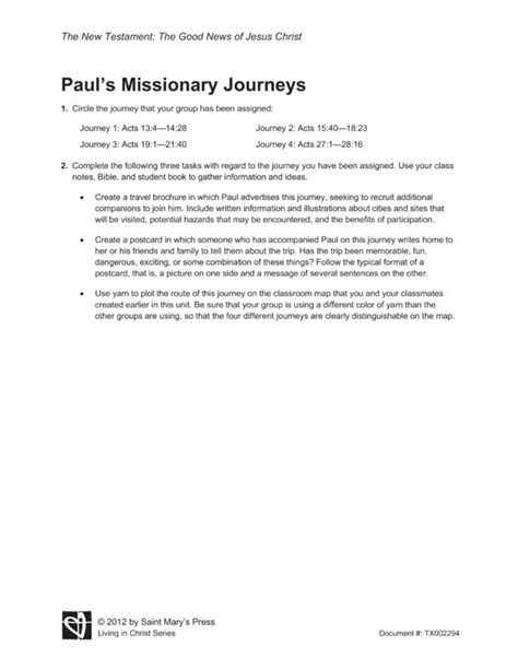 Paul's journeys activity book includes: Paul's Missionary Journeys | Saint Mary's Press
