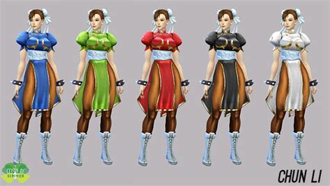 Street Fighter Chun Li Cosplay Set For The Sims 4 By Cosplay Simmer