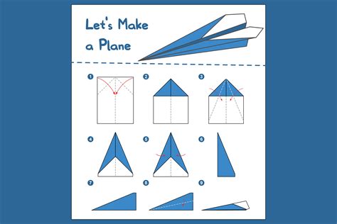 Origami Paper Airplane Instructions Graphic By Jiari · Creative Fabrica
