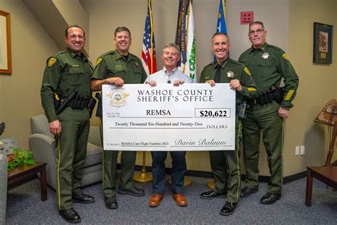 Washoe Sheriff On Twitter This Week Sheriff Darin Balaam Presented A Check On Behalf Of The