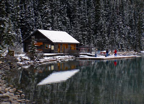 Free Images Tree Water Snow Winter Lake Ice Reflection Cabin