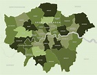 Map of London boroughs - royalty free editable vector map - Maproom ...